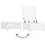 vidaXL Set canapea de grădină, 3 piese, alb, lemn masiv de pin