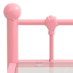 vidaXL Noptiere, 2 buc., roz și transparent, metal și sticlă