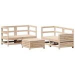 vidaXL Set canapea de grădină, 5 piese, lemn masiv de pin