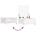 vidaXL Set canapea de grădină, 5 piese, alb, lemn masiv de pin