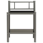 vidaXL Noptiere, 2 buc., gri și negru, metal și sticlă vidaXL Noptiere, 2 buc., gri și negru, metal și sticlă