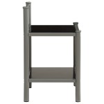 vidaXL Noptiere, 2 buc., gri și negru, metal și sticlă vidaXL Noptiere, 2 buc., gri și negru, metal și sticlă