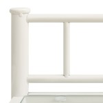 vidaXL Noptiere, 2 buc., alb și transparent, metal și sticlă vidaXL Noptiere, 2 buc., alb și transparent, metal și sticlă