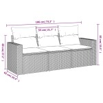vidaXL Set canapele de grădină, 3 piese, cu perne, bej, poliratan vidaXL Set canapele de grădină, 3 piese, cu perne, bej, poliratan
