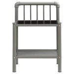 vidaXL Noptiere, 2 buc., gri și negru, metal și sticlă vidaXL Noptiere, 2 buc., gri și negru, metal și sticlă