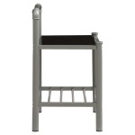 vidaXL Noptiere, 2 buc., gri și negru, metal și sticlă vidaXL Noptiere, 2 buc., gri și negru, metal și sticlă