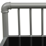 vidaXL Noptiere, 2 buc., gri și negru, metal și sticlă vidaXL Noptiere, 2 buc., gri și negru, metal și sticlă