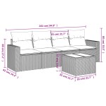 vidaXL Set mobilier de grădină cu perne, 5 piese, negru, poliratan vidaXL Set mobilier de grădină cu perne, 5 piese, negru, poliratan