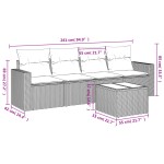 vidaXL Set canapea de grădină cu perne, 5 piese, gri, poliratan vidaXL Set canapea de grădină cu perne, 5 piese, gri, poliratan