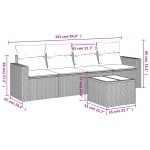 vidaXL Set canapele de grădină cu perne, 5 piese gri deschis poliratan