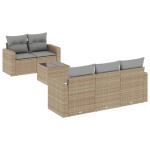 vidaXL Set canapele de grădină cu perne, 6 piese, bej, poliratan
