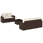 vidaXL Set canapele de grădină cu perne, 6 piese, maro, poliratan vidaXL Set canapele de grădină cu perne, 6 piese, maro, poliratan