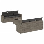 vidaXL Set canapele de grădină, 7 piese, cu perne, gri, poliratan vidaXL Set canapele de grădină, 7 piese, cu perne, gri, poliratan