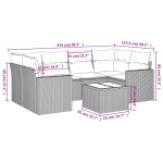 vidaXL Set canapele de grădină, 7 piese, cu perne, gri, poliratan vidaXL Set canapele de grădină, 7 piese, cu perne, gri, poliratan
