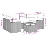 vidaXL Set canapele de grădină cu perne, 7piese gri deschis poliratan
