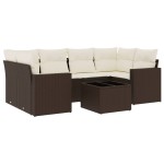 vidaXL Set canapele de grădină cu perne, 7 piese, maro, poliratan