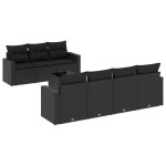 vidaXL Set mobilier de grădină cu perne, 8 piese, negru, poliratan vidaXL Set mobilier de grădină cu perne, 8 piese, negru, poliratan