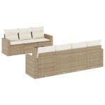 vidaXL Set canapele de grădină, 8 piese, cu perne, bej, poliratan vidaXL Set canapele de grădină, 8 piese, cu perne, bej, poliratan