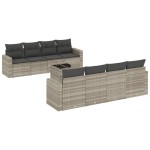 vidaXL Set canapele de grădină cu perne, 9 piese gri deschis poliratan vidaXL Set canapele de grădină cu perne, 9 piese gri deschis poliratan