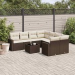 vidaXL Set canapele de grădină cu perne, 9 piese, maro, poliratan vidaXL Set canapele de grădină cu perne, 9 piese, maro, poliratan