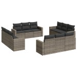 vidaXL Set canapea de grădină cu perne, 12 piese, gri, poliratan vidaXL Set canapea de grădină cu perne, 12 piese, gri, poliratan