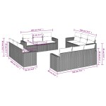 vidaXL Set canapea de grădină cu perne, 12 piese, gri, poliratan vidaXL Set canapea de grădină cu perne, 12 piese, gri, poliratan