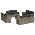 vidaXL Set mobilier de grădină cu perne, 13 piese, gri, poliratan vidaXL Set mobilier de grădină cu perne, 13 piese, gri, poliratan