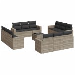 vidaXL Set canapele de grădină cu perne, 13piese gri deschis poliratan