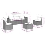 vidaXL Set mobilier grădină cu perne, 6 piese, gri, poliratan