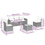 vidaXL Set canapele de grădină cu perne, 6 piese gri deschis poliratan