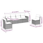 vidaXL Set mobilier de grădină cu perne, 6 piese, negru, poliratan