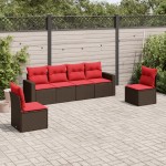 vidaXL Set canapele de grădină cu perne, 6 piese, maro, poliratan vidaXL Set canapele de grădină cu perne, 6 piese, maro, poliratan