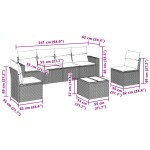 vidaXL Set canapele de grădină cu perne, 7piese gri deschis poliratan
