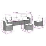 vidaXL Set canapele de grădină cu perne, 7 piese, maro, poliratan