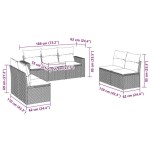 vidaXL Set canapele de grădină cu perne, 7 piese, negru, poliratan