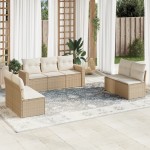 vidaXL Set canapele de grădină, 7 piese, cu perne, bej, poliratan vidaXL Set canapele de grădină, 7 piese, cu perne, bej, poliratan