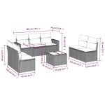 vidaXL Set mobilier de grădină cu perne, 8 piese, negru, poliratan vidaXL Set mobilier de grădină cu perne, 8 piese, negru, poliratan
