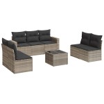vidaXL Set mobilier de grădină cu perne, 8 piese gri deschis poliratan vidaXL Set mobilier de grădină cu perne, 8 piese gri deschis poliratan
