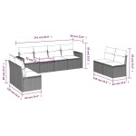vidaXL Set mobilier de grădină cu perne, 8 piese, negru, poliratan vidaXL Set mobilier de grădină cu perne, 8 piese, negru, poliratan