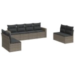 vidaXL Set canapele de grădină cu perne, 8 piese, gri, poliratan