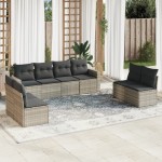 vidaXL Set mobilier de grădină cu perne, 8 piese gri deschis poliratan vidaXL Set mobilier de grădină cu perne, 8 piese gri deschis poliratan