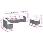 vidaXL Set mobilier de grădină cu perne, 8 piese gri deschis poliratan vidaXL Set mobilier de grădină cu perne, 8 piese gri deschis poliratan
