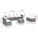 vidaXL Set mobilier de grădină cu perne, 9 piese, negru, poliratan vidaXL Set mobilier de grădină cu perne, 9 piese, negru, poliratan