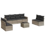 vidaXL Set canapele de grădină cu perne, 9 piese gri deschis poliratan vidaXL Set canapele de grădină cu perne, 9 piese gri deschis poliratan