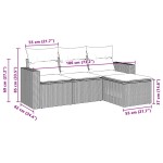 vidaXL Set canapea de grădină cu perne, 4 piese, gri deschis poliratan vidaXL Set canapea de grădină cu perne, 4 piese, gri deschis poliratan
