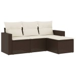vidaXL Set canapele de grădină, 4 piese, cu perne, maro poliratan maro vidaXL Set canapele de grădină, 4 piese, cu perne, maro poliratan maro