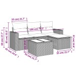 vidaXL Set mobilier de grădină cu perne, 5 piese, negru, poliratan vidaXL Set mobilier de grădină cu perne, 5 piese, negru, poliratan