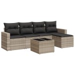 vidaXL Set canapele de grădină cu perne, 6 piese gri deschis poliratan