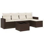 vidaXL Set canapele de grădină cu perne, 6 piese, maro, poliratan vidaXL Set canapele de grădină cu perne, 6 piese, maro, poliratan