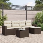 vidaXL Set canapele de grădină cu perne, 6 piese, maro, poliratan vidaXL Set canapele de grădină cu perne, 6 piese, maro, poliratan